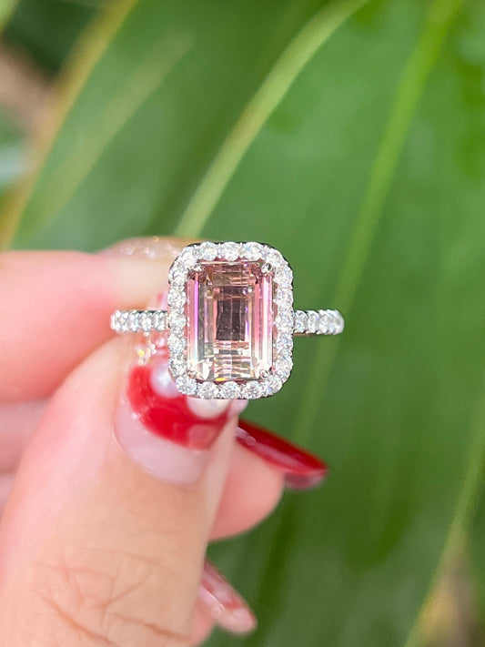 Natural Bi-color Tourmaline 2.56ct Ring