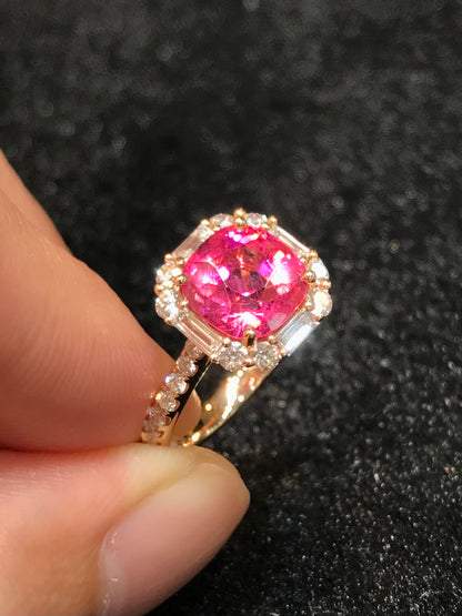 Natural Rubellite Tourmaline 2.53ct Ring