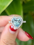 Natural Aquamarine 2.62ct Ring Set With Natural Diamonds In 18K White Gold Gemstone Fine Jewellery Singapore