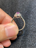 Natural Unheated Purple Sapphire 1.09ct Ring Set With 0.44ct Natural Diamonds in 18K white gold