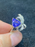 Natural Tanzanite 2.75ct Ring Set With Natural Diamonds In 18K White Gold Gemstone Fine Jewellery Singapore