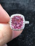 Natural Pink Spinel 4.03ct Ring Set With Natural Diamonds 0.65ct In 18K White Gold Gemstone Fine Jewellery