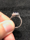 Natural Blue Sapphire Ring 1.43ct set with 0.47ct natural diamonds in 18k white gold