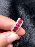 Natural Red Spinel 1.77ct Ring set with 0.24ct Natural diamonds in 18K white gold