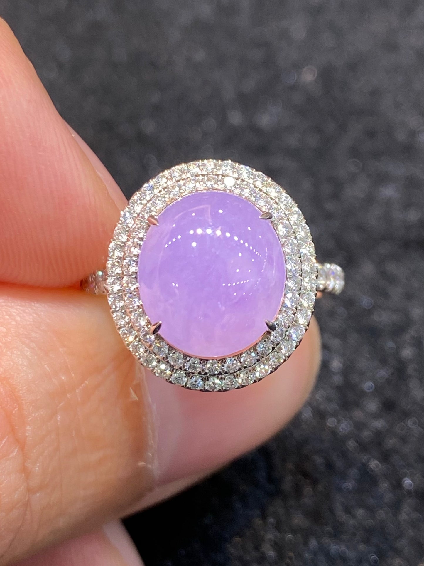 Natural Type A Lavendar Jadeite Ring