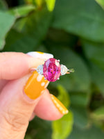 Natural Pink Tourmaline 2.72ct Ring Set With Natural Diamonds In 18K White Gold Gemstone Fine Jewellery Singapore