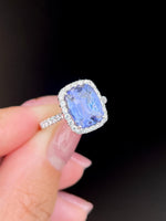Natural Tanzanite 2.99ct Ring Set With Natural Diamonds In 18K White Gold Gemstone Fine Jewellery Singapore