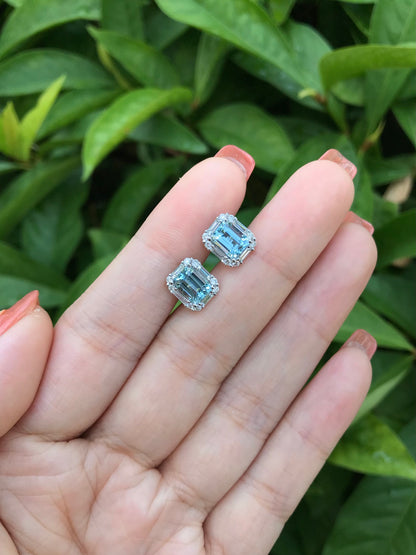 Natural Aquamarine Earrings 2.14ct