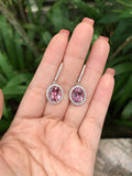 Natural Pink Tourmaline Earrings 7.26ct set with 0.9ct natural diamonds in 18k white gold