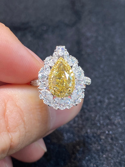 Natural Yellow Diamond 1.50ct Ring