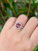 Natural Pink Tourmaline 2.49ct Ring Set In 18K White Gold Gemstone Fine Jewellery Singapore