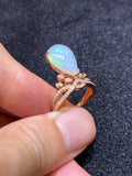 Natural Opal 3.35ct Ring Set With Natural Diamonds In 18K Rose Gold Gemstone Fine Jewellery Singapore