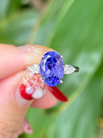 Natural Tanzanite 4.20ct Ring set with natural diamonds in 18K white gold Gemstone Fine Jewelry Singapore