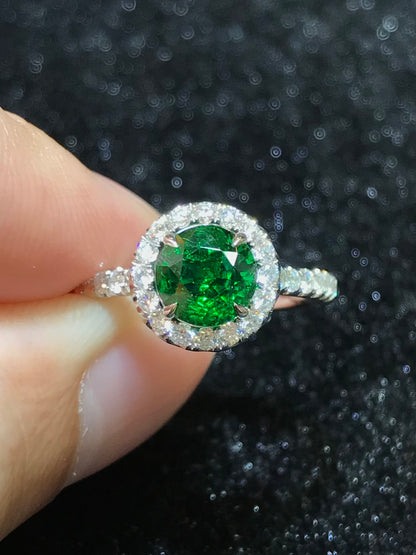 Natural Green Garnet Tsavorite 1.60ct Ring