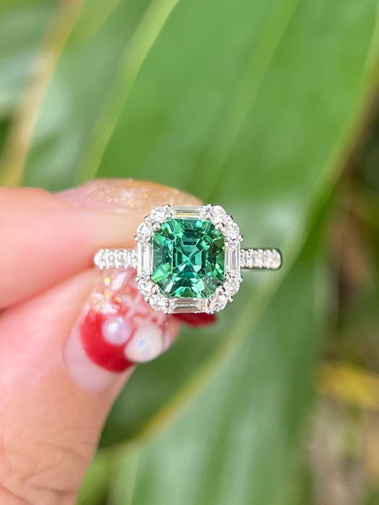 Natural Green Tourmaline 2.58ct Ring