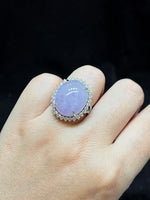 Natural Type A Purple Jadeite Ring set with 1.05ct Natural Diamonds in 18K White Gold Gemstone Fine Jewellery Singapore