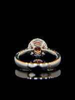 Natural Mandarin Garnet 1.46ct Ring Set With Natural Diamonds in 18K White Gold Gemstone Fine Jewellery Singapore