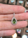 Natural Tourmaline 1.00ct Pendant Set With Natural Diamonds In 18K White Gold Gemstone Fine Jewellery Singapore