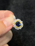 Natural Blue Sapphire Ring 1.26ct Set With Natural Diamonds In 18K White Gold Gemstone Fine Jewellery Singapore