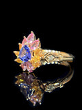 Natural Tanzanite 0.76ct Cluster Ring Set With Natural Diamonds In 18K Rose Gold Gemstone Fine Jewellery Singapore