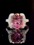 Natural Tourmaline 3.87ct Ring set with Natural Diamonds in 18k White Gold Gemstone Fine Jewellery Singapore
