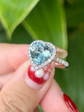 Natural Aquamarine 2.62ct Ring Set With Natural Diamonds In 18K White Gold Gemstone Fine Jewellery Singapore