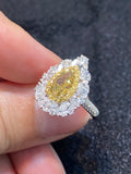 Natural Yellow Diamond 1.50ct Ring set with 1.46ct Natural diamonds in 18K white gold Fine Jewellery
