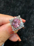 Natural Tourmaline 3.39ct Ring set with Natural Diamond 0.64ct in 18k White Gold