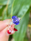 Natural Tanzanite 4.20ct Ring set with natural diamonds in 18K white gold Gemstone Fine Jewelry Singapore
