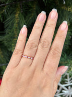 Natural Pinkish Red Spinels 0.24ct and Diamonds 0.23ct Half Eternity Ring set in 18K rose gold Gemstone Fine Jewellery Singapore