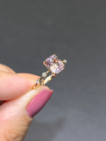 Natural Pink Tourmaline 1.86ct Ring Set With Natural Diamonds In 18K Rose Gold Gemstone Fine Jewellery Singapore