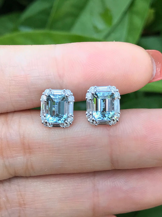 Natural Aquamarine Earrings 2.14ct