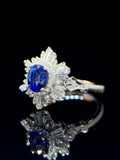 Natural Blue Sapphire 1.31ct Ring Set With Natural Diamond In 18K White Gold Gemstone Fine Jewellery Singapore