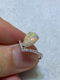 Natural Opal 1.80ct Ring Set With Natural Diamonds In 18K White Gold Gemstone Fine Jewellery Singapore