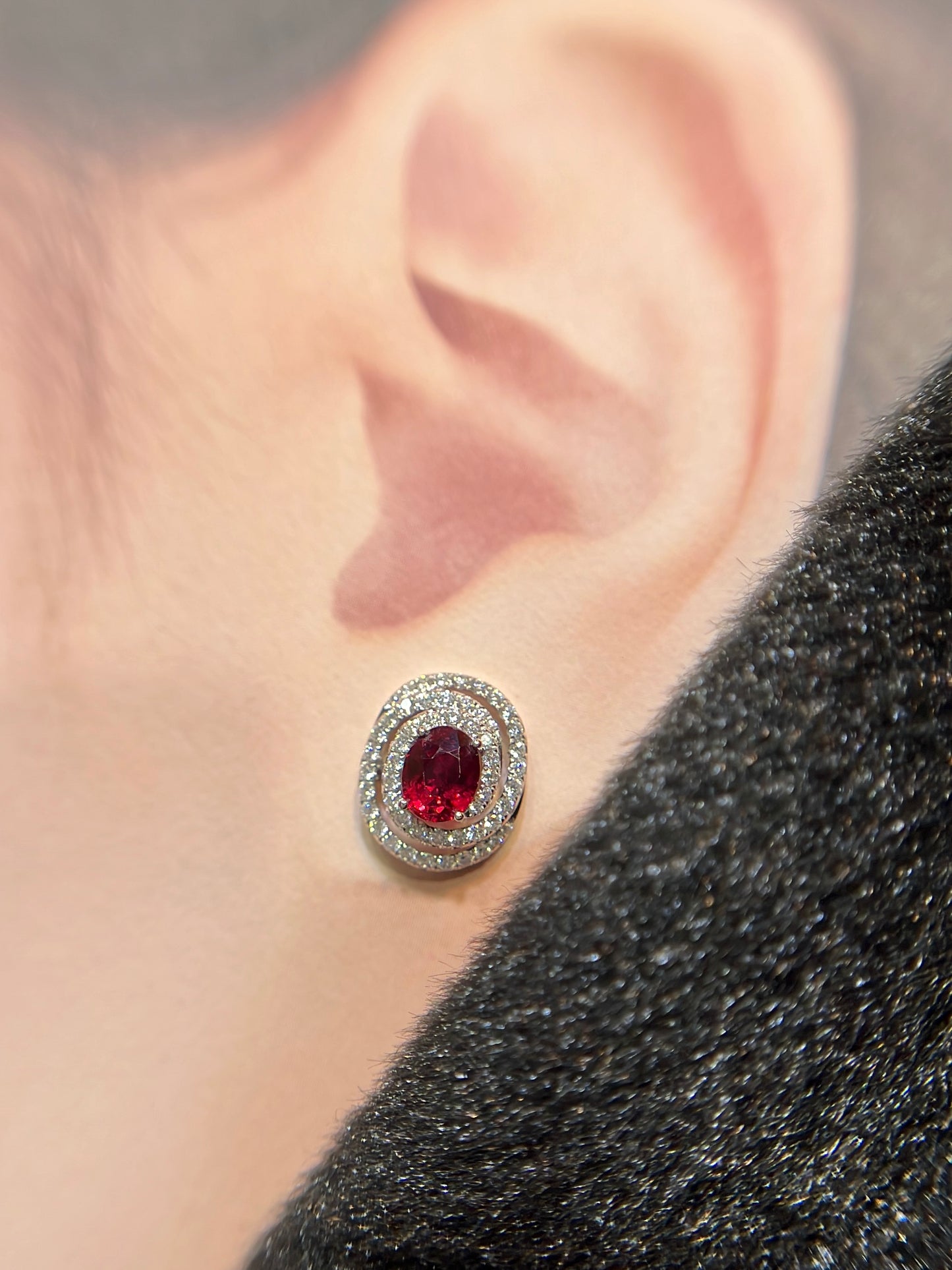 Natural Unheated Ruby 1.46ct Earrings