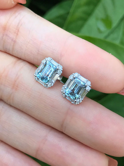 Natural Aquamarine Earrings 2.14ct