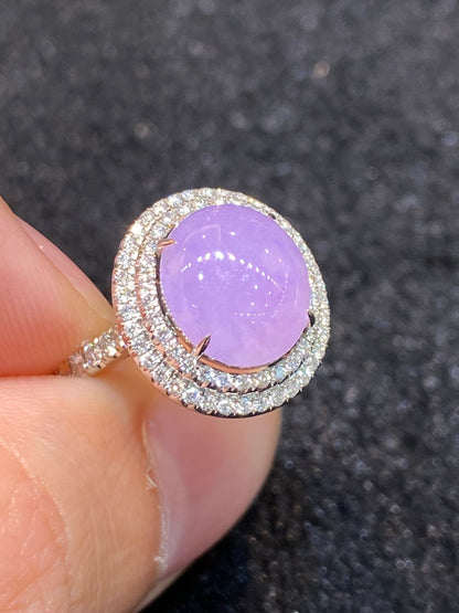 Natural Type A Lavendar Jadeite Ring
