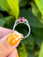 Natural Pink Tourmaline 2.72ct Ring Set With Natural Diamonds In 18K White Gold Gemstone Fine Jewellery Singapore