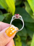 Natural Pink Tourmaline 2.72ct Ring Set With Natural Diamonds In 18K White Gold Gemstone Fine Jewellery Singapore