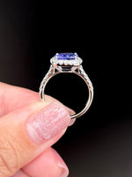 Natural Tanzanite 2.99ct Ring Set With Natural Diamonds In 18K White Gold Gemstone Fine Jewellery Singapore
