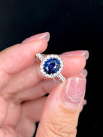 Natural Blue Sapphire Ring 1.73ct Set With Natural Diamonds In 18K White Gold Gemstone Fine Jewellery Singapore