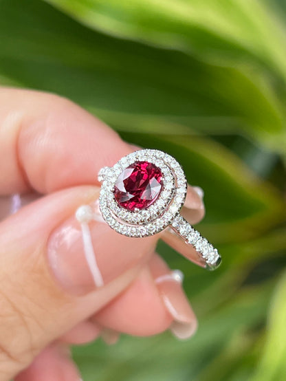 Natural Red Spinel 1.05ct Ring