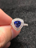Natural Blue Sapphire Ring 1.43ct set with 0.47ct natural diamonds in 18k white gold