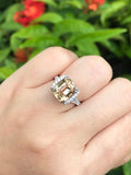 Natural Tourmaline 3.98ct Ring set with Natural Diamonds in 18K White Gold Gemstone Jewelry