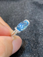 Natural Aquamarine Ring 1.96ct Set With Natural Diamonds In 18K White Gold Gemstone Fine Jewellery Singapore