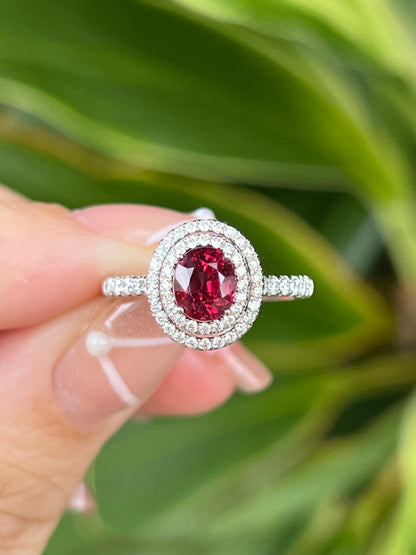 Natural Red Spinel 1.05ct Ring