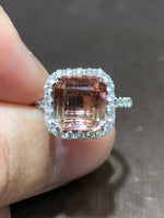 Natural Tourmaline 4.42ct Ring Set With Natural Diamond In 18K White Gold Gemstone Fine Jewellery Singapore