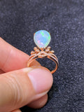 Natural Opal 3.35ct Ring Set With Natural Diamonds In 18K Rose Gold Gemstone Fine Jewellery Singapore