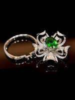 Natural Green Garnet (Tsavorite) 1.32ct Ring / Pendant Set With Natural Diamonds In 18K White Gold Gemstone Fine Jewellery Singapore