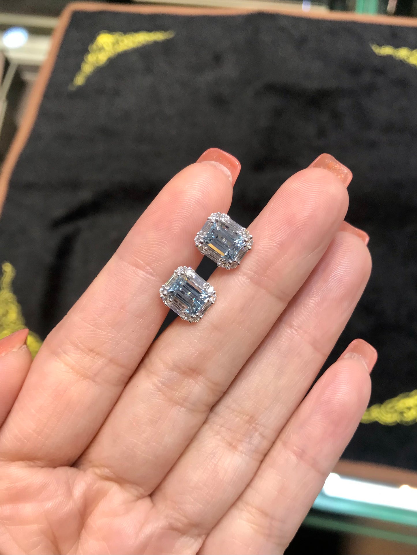 Natural Aquamarine Earrings 2.14ct